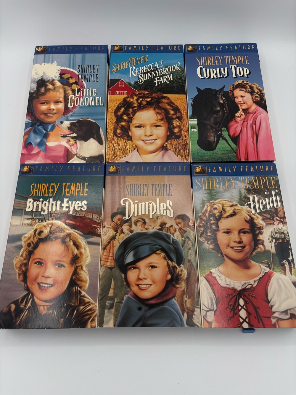 Shirley Temple 20th Century Fox LOT of 6 VHS Tapes Colorized Version Collection